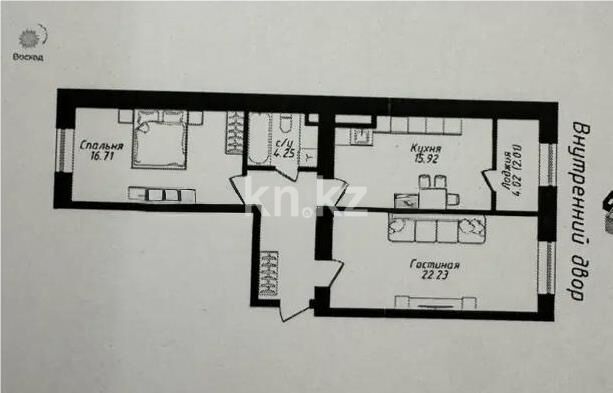 Продажа 2-комнатной квартиры, 69.52 м² - Продажа двухкомнатных квартир в р-не Есиль Астаны - страница 37 фото 1 из 1
