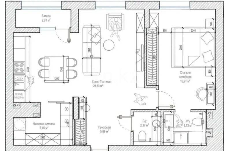 Продажа 2-комнатной квартиры, 65 м² - Продажа двухкомнатных квартир в монолитно-каркасном доме в Астане - страница 44 фото 6 из 6