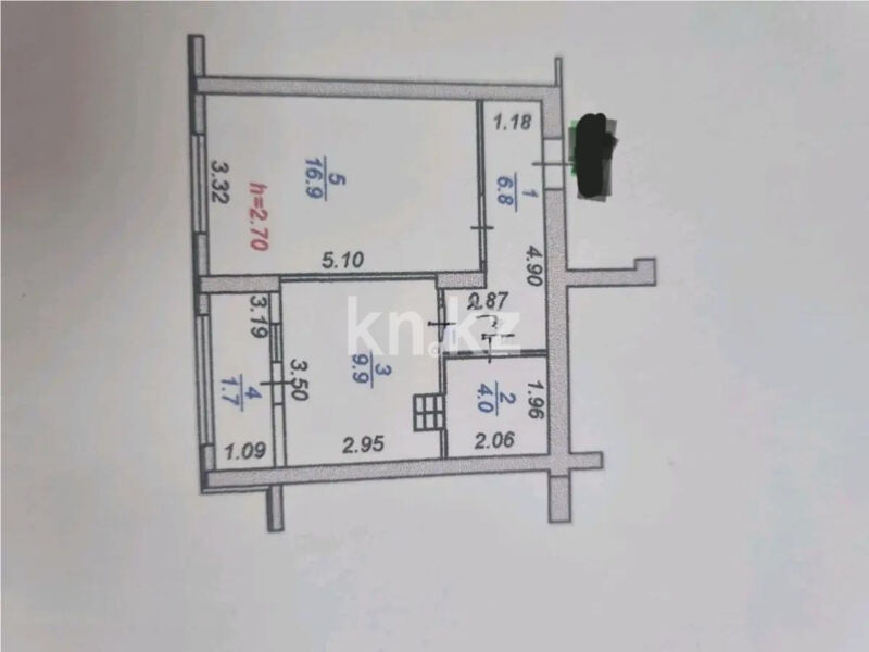 Продажа 1-комнатной квартиры, 39.3 м² - Продажа однокомнатных квартир в Наурызбайском р-не Алматы фото 2 из 2