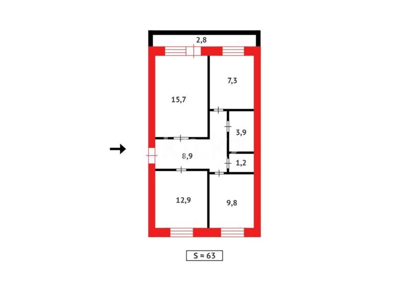 Продажа 3-комнатной квартиры, 63 м² - Продажа трехкомнатных квартир в Майкудуке Караганды - страница 10 фото 15 из 15