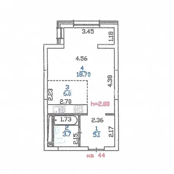 Продажа 1-комнатной квартиры, 34 м² - Продажа однокомнатных квартир в Медеуском р-не Алматы фото 5 из 5
