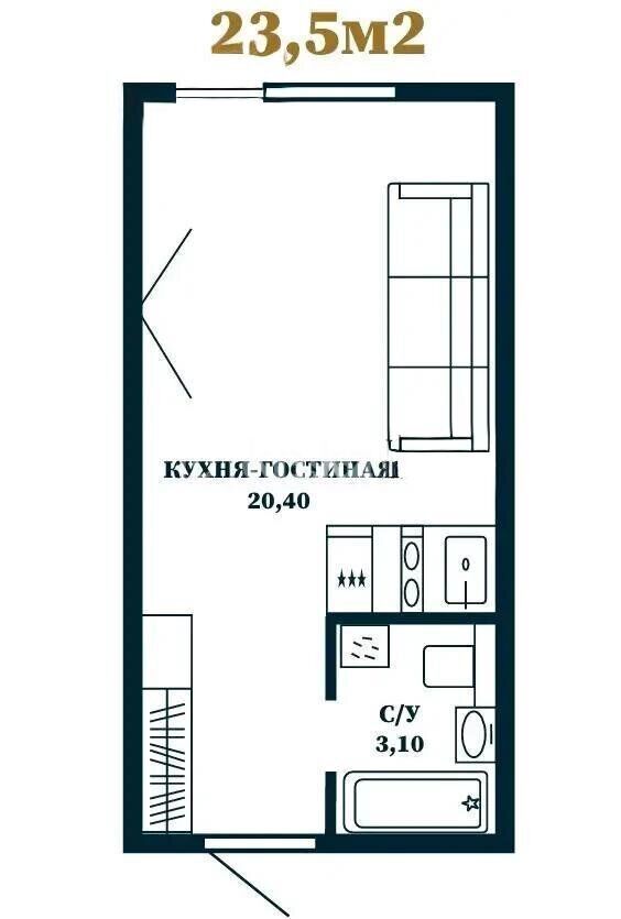 Продажа 1-комнатной квартиры, 23.5 м² - Продажа однокомнатных квартир от собственников в Астане - страница 20 фото 1 из 1