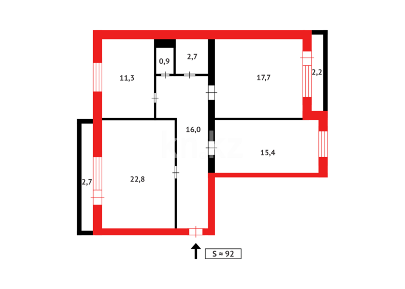 Продажа 3-комнатной квартиры, 92 м² - Продажа трехкомнатных квартир в Майкудуке Караганды - страница 8 фото 18 из 18