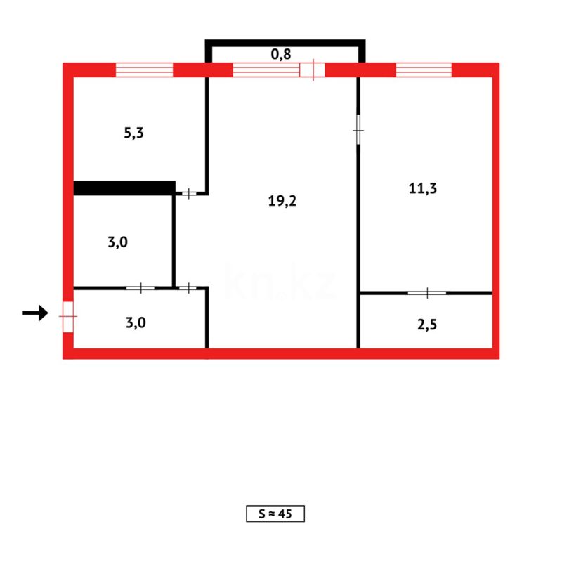 Продажа 2-комнатной квартиры, 45 м² - Продажа квартир в панельном доме в Темиртау фото 12 из 12