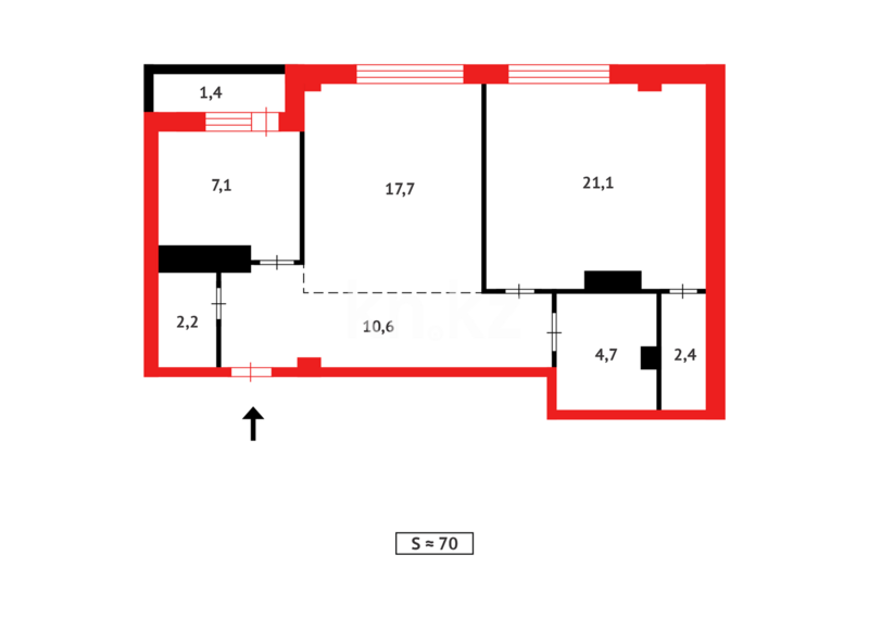 Продажа 2-комнатной квартиры, 70 м² - Продажа двухкомнатных квартир в р-не Нура Астаны - страница 60 фото 14 из 14