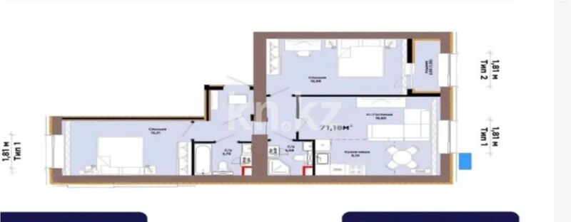 Продажа 3-комнатной квартиры, 71.18 м² - Продажа квартир в блочном доме в Астане - страница 117 фото 1 из 1