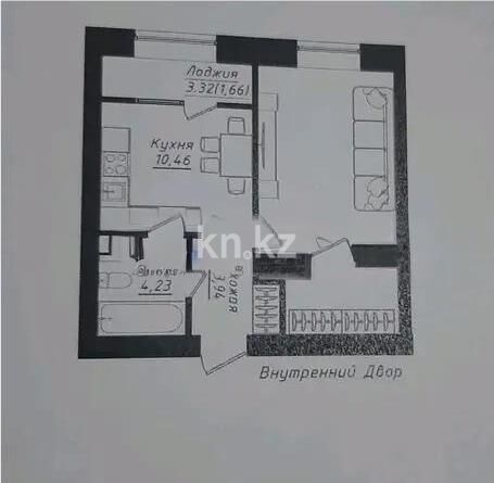 Продажа 1-комнатной квартиры, 38.1 м² - Продажа однокомнатных квартир в монолитно-каркасном доме в Астане - страница 27 фото 1 из 1