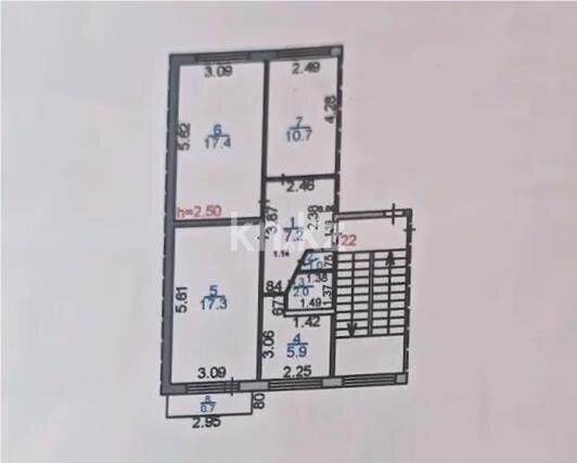 Продажа 3-комнатной квартиры, 62 м² - Продажа трехкомнатных квартир в Пришахтинске Караганды фото 8 из 8