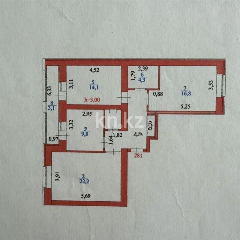 Продажа 3-комнатной квартиры, 83.9 м² - Продажа квартир в кирпичном доме в Астане - страница 192 фото 8 из 8