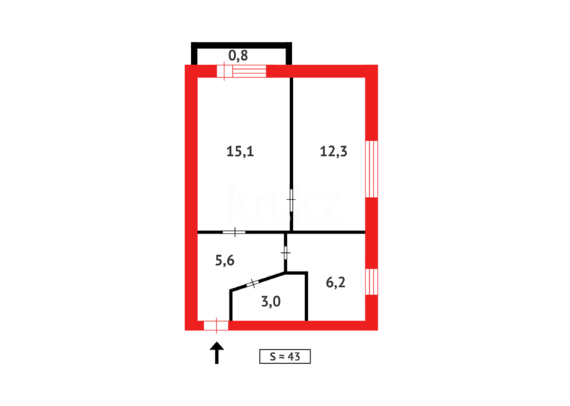 Продажа 2-комнатной квартиры, 43 м² - Продажа двухкомнатных квартир в Темиртау - страница 8 фото 13 из 13
