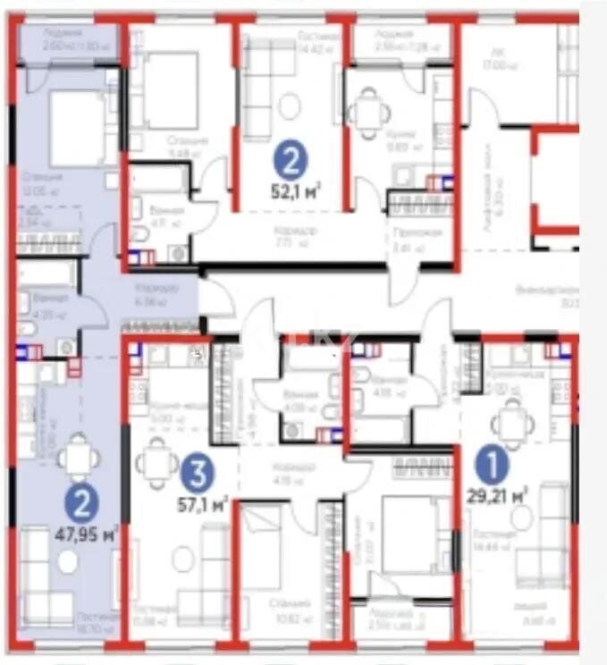 Продажа 2-комнатной квартиры, 47.95 м² - Продажа двухкомнатных квартир от собственников в Алматы фото 1 из 1