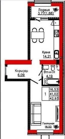 Продажа 1-комнатной квартиры, 42.93 м² - Продажа однокомнатных квартир в Астане - страница 18 фото 1 из 1