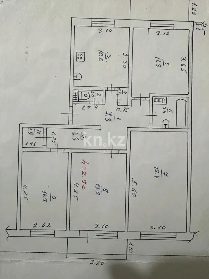 Продажа 4-комнатной квартиры, 82.1 м² - Продажа квартир в Илийском р-не Алматы фото 3 из 3