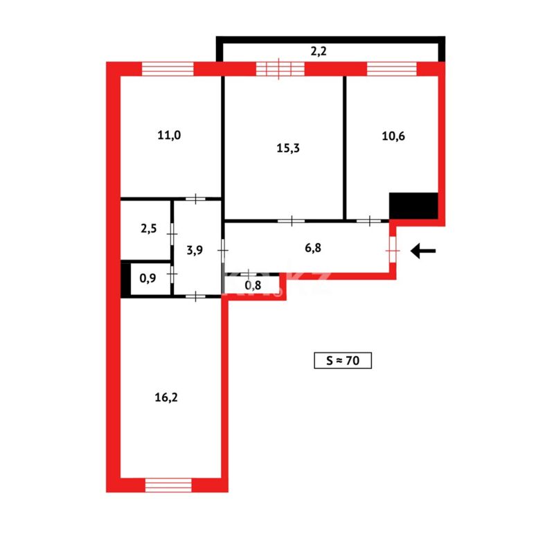 Продажа 3-комнатной квартиры, 70 м² - Продажа трехкомнатных квартир в Казахстане - страница 419 фото 15 из 15