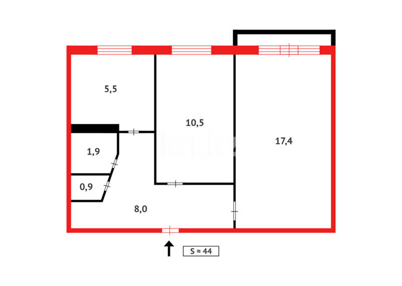 Продажа 2-комнатной квартиры, 44 м² - Продажа двухкомнатных квартир в панельном доме в Темиртау - страница 11 фото 14 из 14
