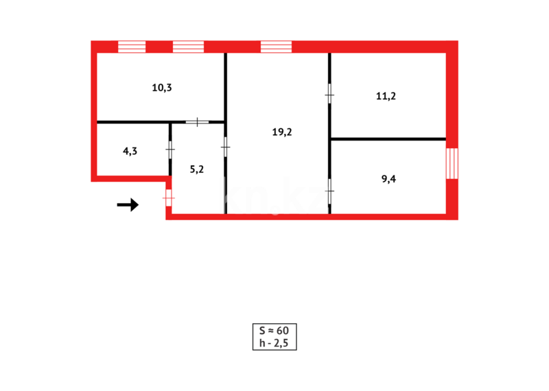 Продажа 3-комнатной квартиры, 60 м² - Продажа трехкомнатных квартир в Караганде - страница 47 фото 21 из 21