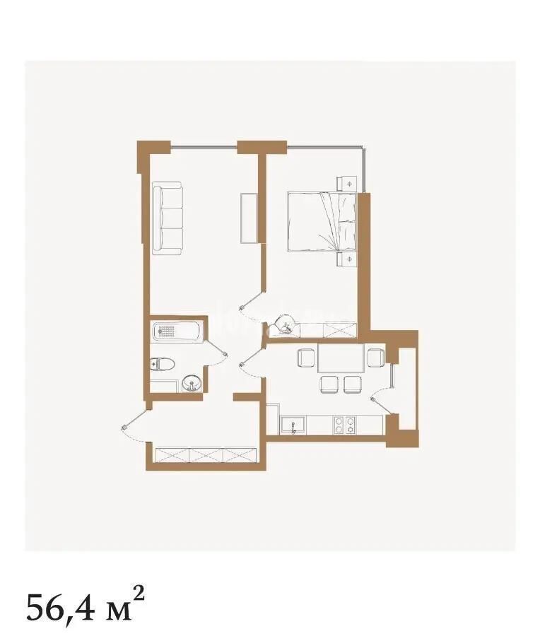 Продажа 2-комнатной квартиры, 56.4 м² - Продажа двухкомнатных квартир в Турксибском р-не Алматы - страница 18 фото 1 из 1