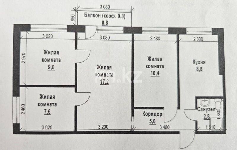 Продажа 4-комнатной квартиры, 60 м² - Продажа четырехкомнатных квартир в панельном доме в Казахстане - страница 18 фото 10 из 10