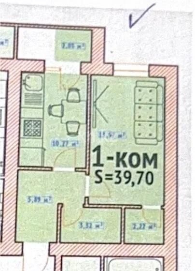 Продажа 1-комнатной квартиры, 39 м² - Продажа однокомнатных квартир в р-не Сарыарка Астаны - страница 10 фото 1 из 1