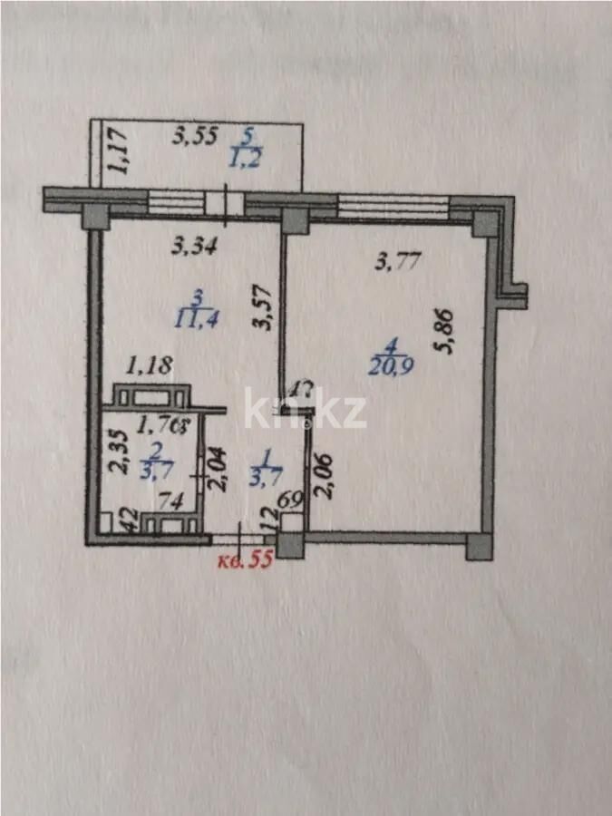 Продажа 1-комнатной квартиры, 40.9 м² - Продажа однокомнатных квартир в р-не Алматы Астаны - страница 13 фото 3 из 3