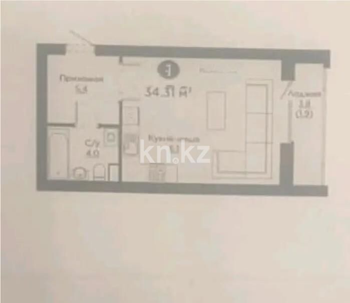 Продажа 1-комнатной квартиры, 34.31 м² - Продажа однокомнатных квартир в р-не Алматы Астаны - страница 11 фото 1 из 1