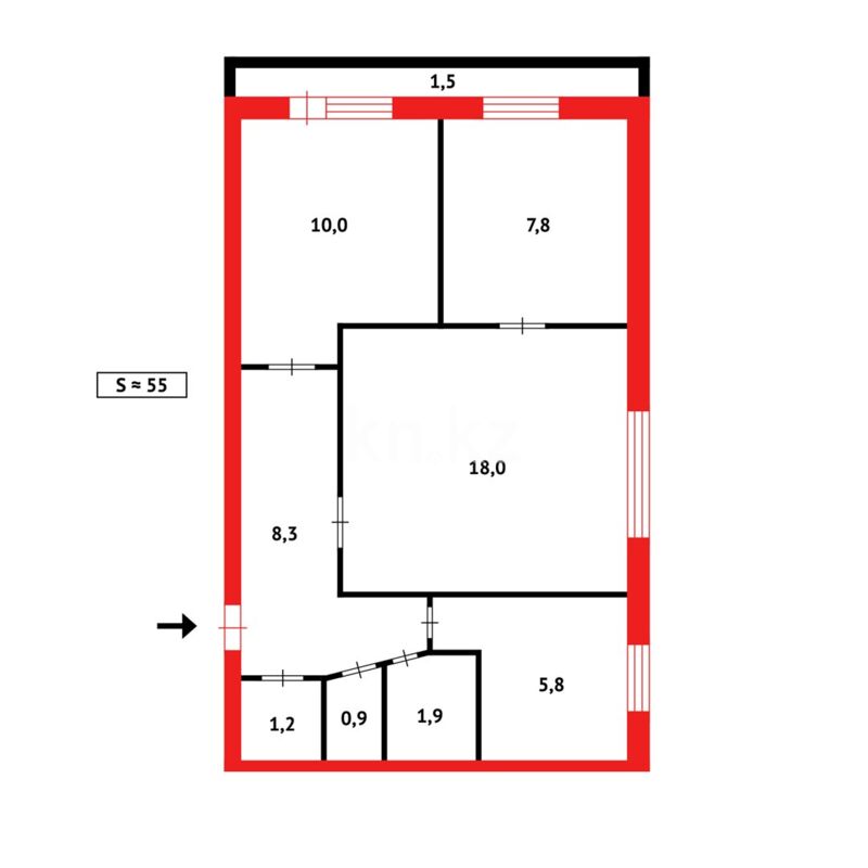 Продажа 3-комнатной квартиры, 55 м² - Продажа квартир в Казахстане - страница 1374 фото 10 из 10