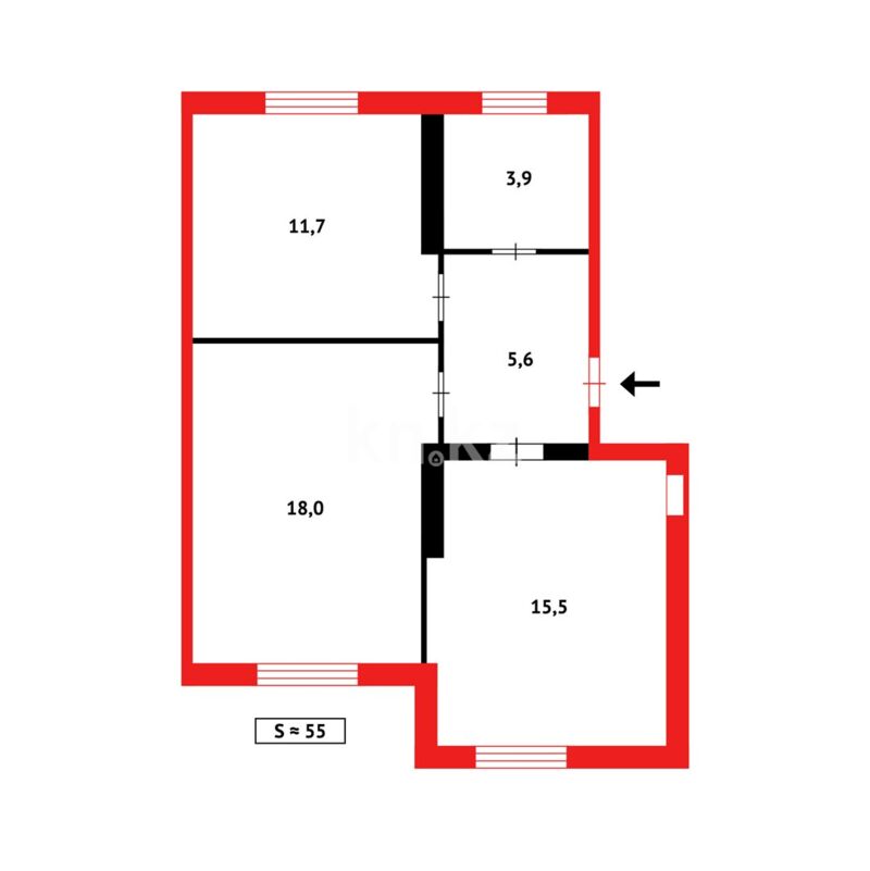 Продажа 2-комнатной квартиры, 55 м² - Продажа квартир в Караганде - страница 2 фото 14 из 14