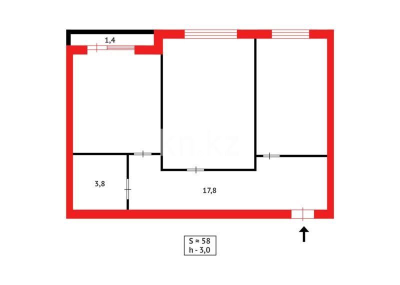 Продажа 2-комнатной квартиры, 58 м² - Продажа квартир в Городе Караганды - страница 4 фото 12 из 12