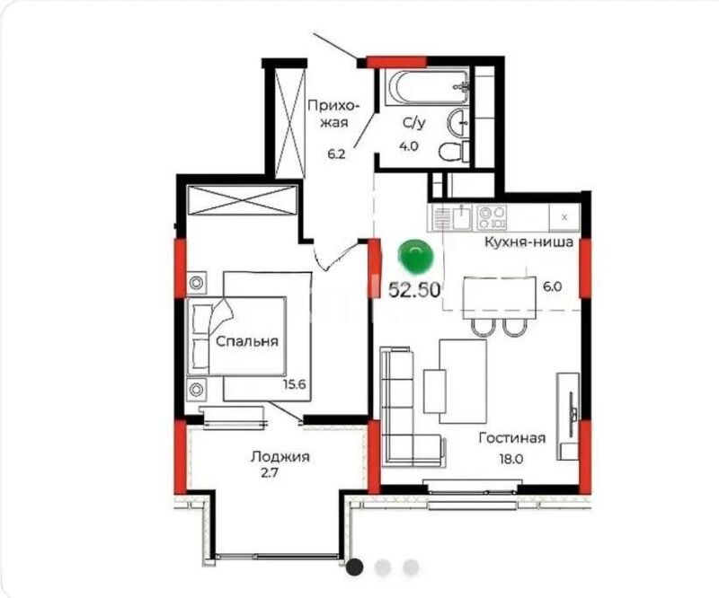 Продажа 2-комнатной квартиры, 52.5 м² - Продажа квартир в Астане - страница 15 фото 3 из 3