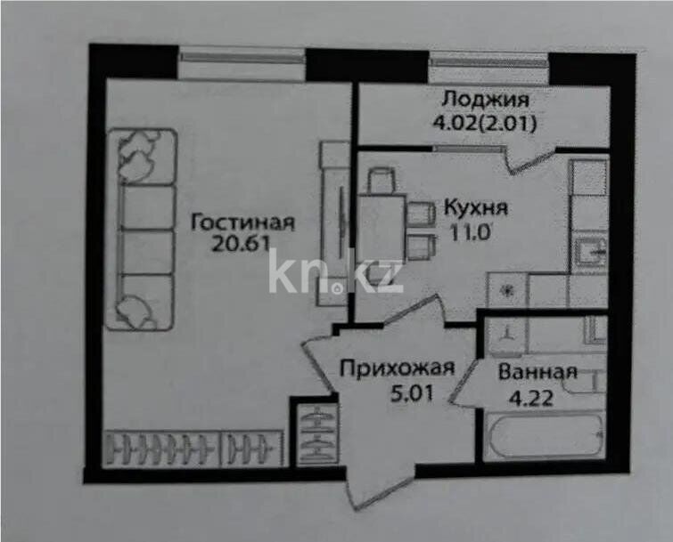 Продажа 2-комнатной квартиры, 41 м² - Продажа квартир в Казахстане - страница 26 фото 1 из 1