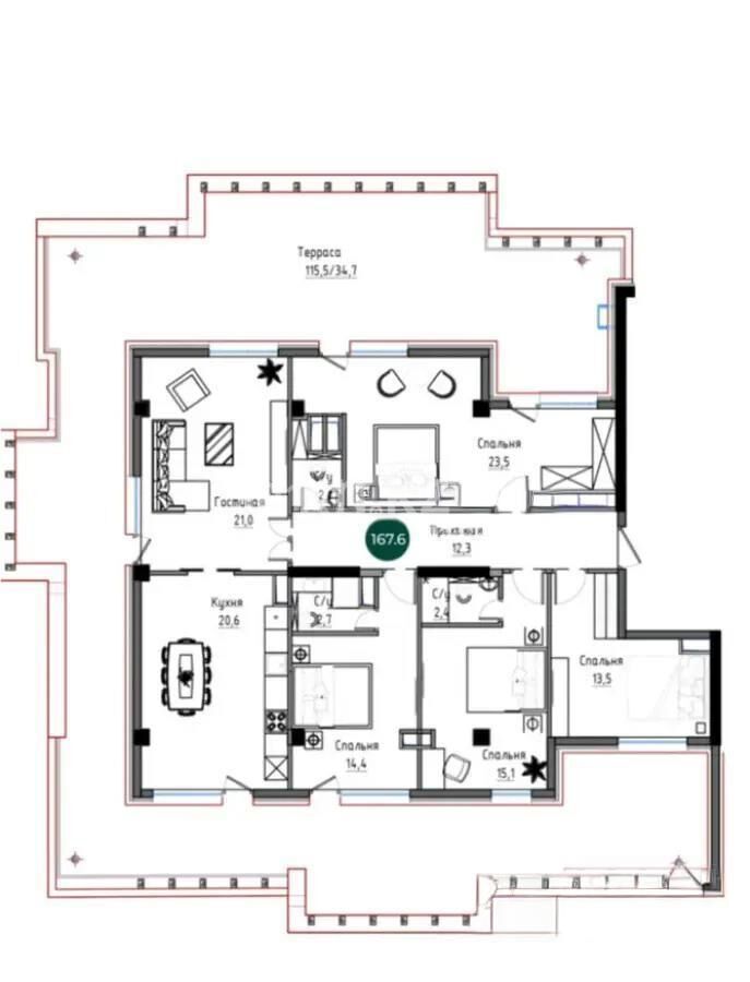 Продажа 4-комнатной квартиры, 170 м² - Продажа четырехкомнатных квартир от собственников в Алматы - страница 26 фото 3 из 3