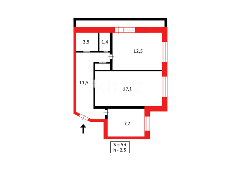 Продажа 2-комнатной квартиры, 52 м² - Продажа двухкомнатных квартир в панельном доме в Темиртау - страница 10 фото 12 из 12