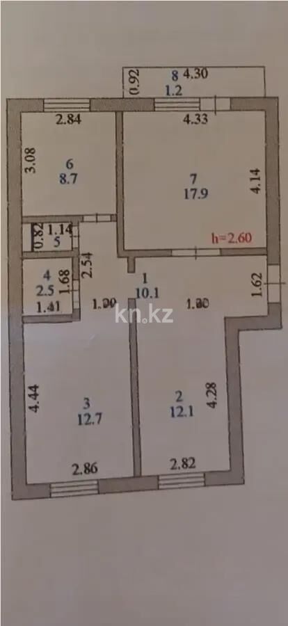 Продажа 3-комнатной квартиры, 66.1 м² - Продажа трехкомнатных квартир в блочном доме в Казахстане - страница 33 фото 8 из 8