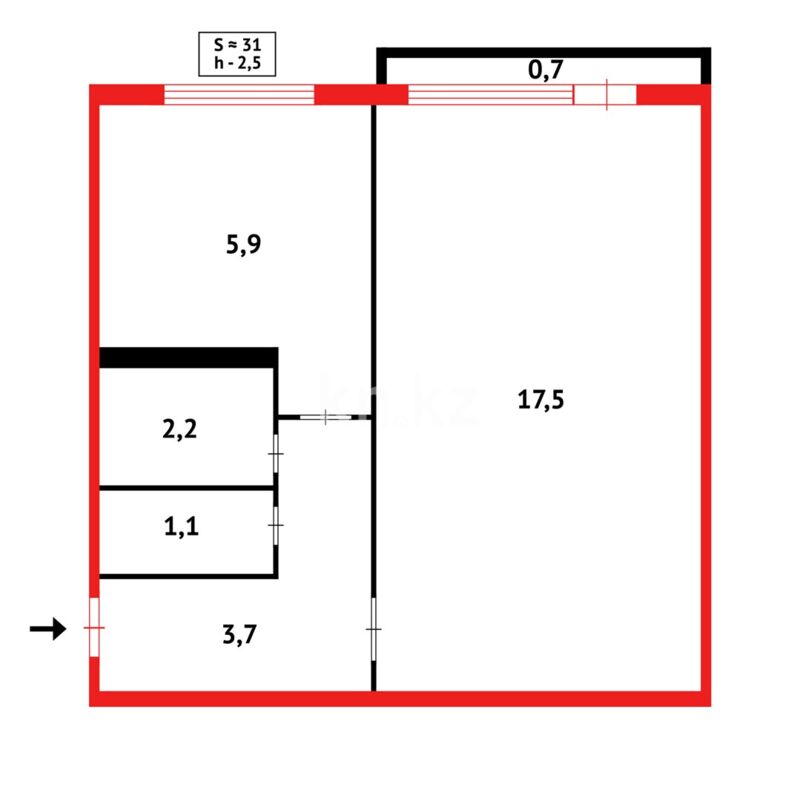 Продажа 1-комнатной квартиры, 30 м² - Продажа квартир в Караганде - страница 28 фото 9 из 9