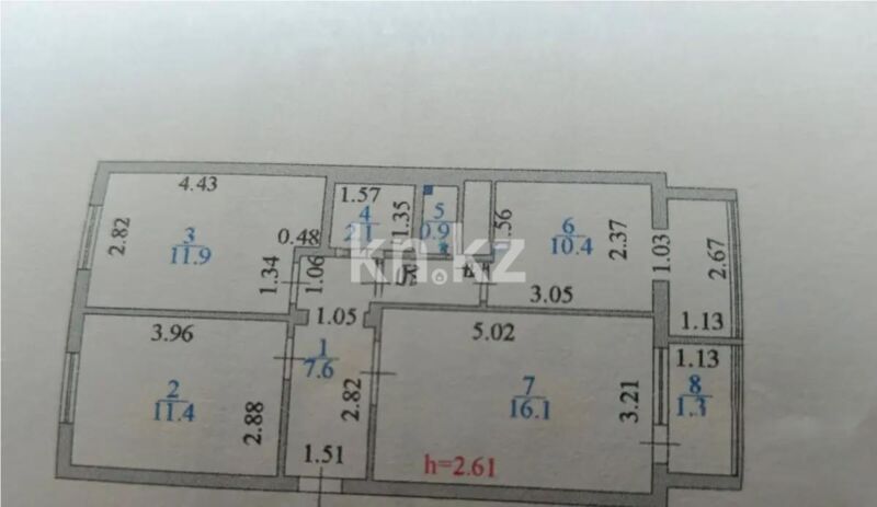 Продажа 3-комнатной квартиры, 61.7 м² - Продажа квартир в панельном доме в Астане фото 1 из 1