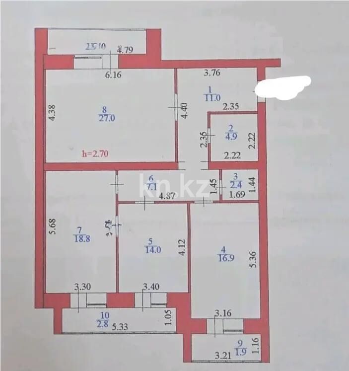 Продажа 3-комнатной квартиры, 109.7 м² - Продажа трехкомнатных квартир в р-не Алматы Астаны фото 6 из 6