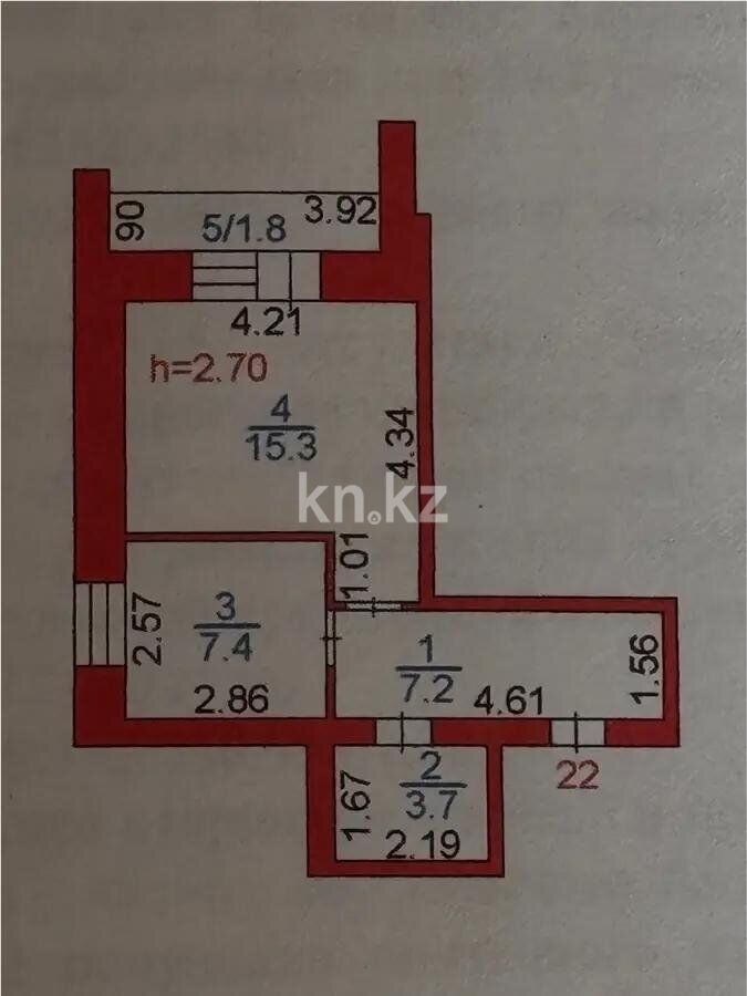 Продажа 1-комнатной квартиры, 35 м² - Продажа однокомнатных квартир от собственников в Караганде фото 6 из 6