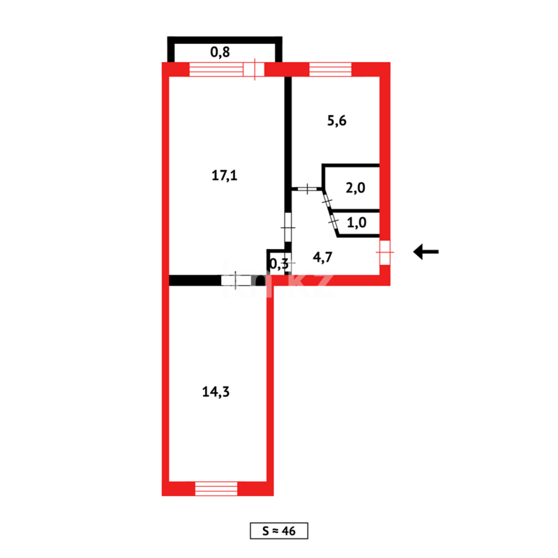Продажа 2-комнатной квартиры, 47 м² - Продажа недвижимости в Сарани - страница 4 фото 11 из 11