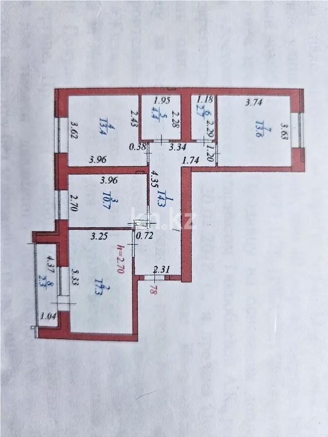 Продажа 3-комнатной квартиры, 80 м² - Продажа квартир в кирпичном доме в Астане - страница 217 фото 8 из 8