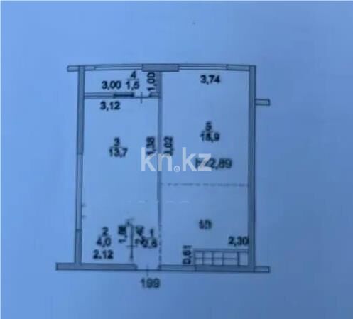 Продажа 1-комнатной квартиры, 50.4 м² - Продажа однокомнатных квартир в Казахстане - страница 13 фото 1 из 1