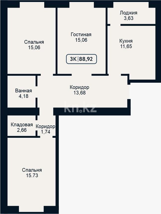 Продажа 3-комнатной квартиры, 88 м² - Продажа трехкомнатных квартир в кирпичном доме в Караганде - страница 17 фото 5 из 5