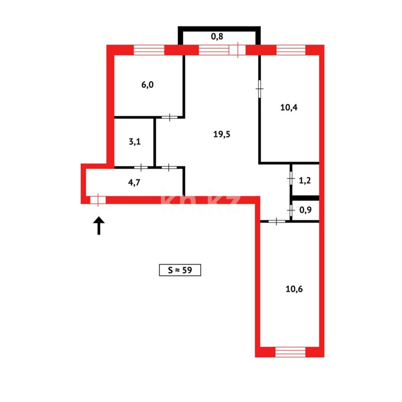 Продажа 3-комнатной квартиры, 59 м² - Продажа квартир в Темиртау - страница 2 фото 16 из 16