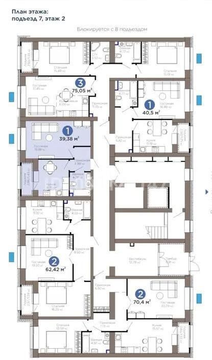 Продажа 1-комнатной квартиры, 40 м² - Продажа однокомнатных квартир в р-не Есиль Астаны - страница 14 фото 1 из 1