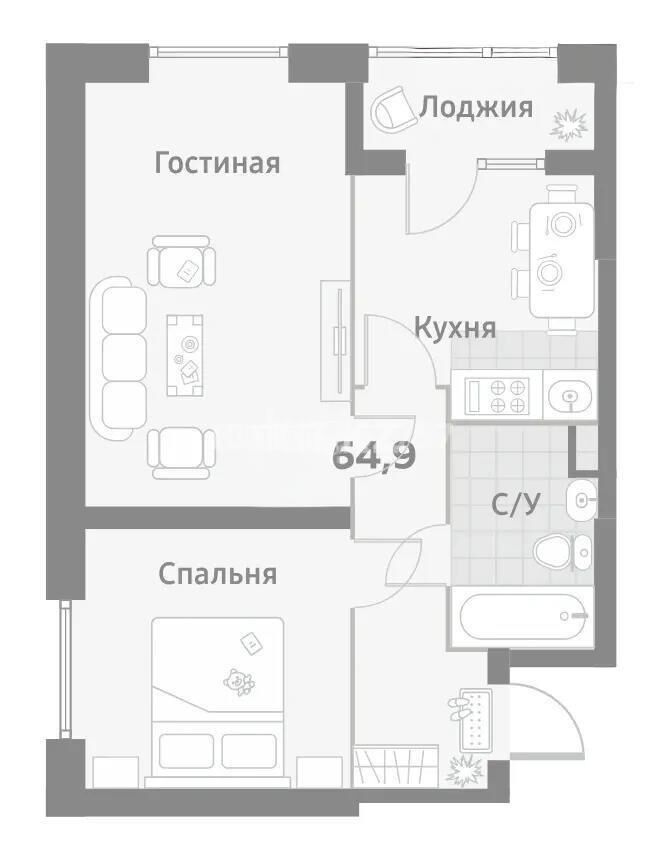 Продажа 2-комнатной квартиры, 55.7 м² - Продажа двухкомнатных квартир от собственников в Алматы фото 1 из 1