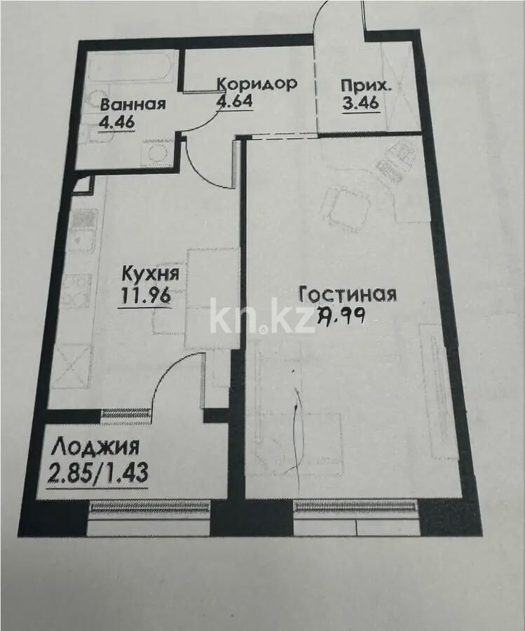 Продажа 1-комнатной квартиры, 44 м² - Продажа квартир от собственников в Алматы - страница 52 фото 2 из 2