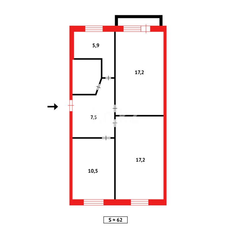 Продажа 3-комнатной квартиры, 62 м² - Продажа трехкомнатных квартир в Караганде - страница 47 фото 15 из 15