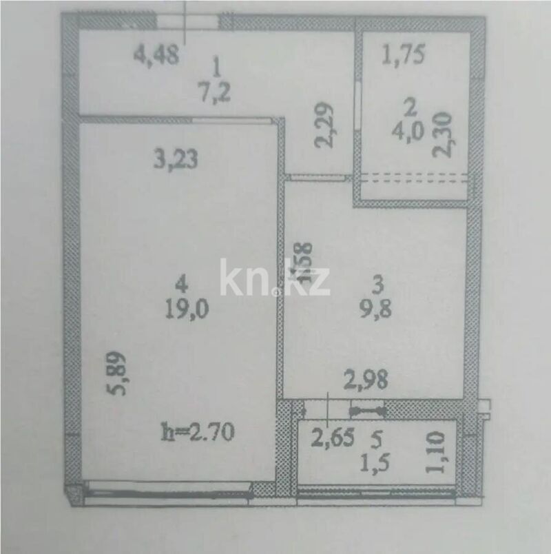 Продажа 1-комнатной квартиры, 41.5 м² - Продажа однокомнатных квартир в блочном доме в Казахстане - страница 4 фото 5 из 5