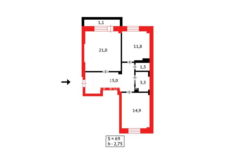 Продажа 2-комнатной квартиры, 68 м² - Продажа квартир в Астане - страница 4 фото 21 из 21