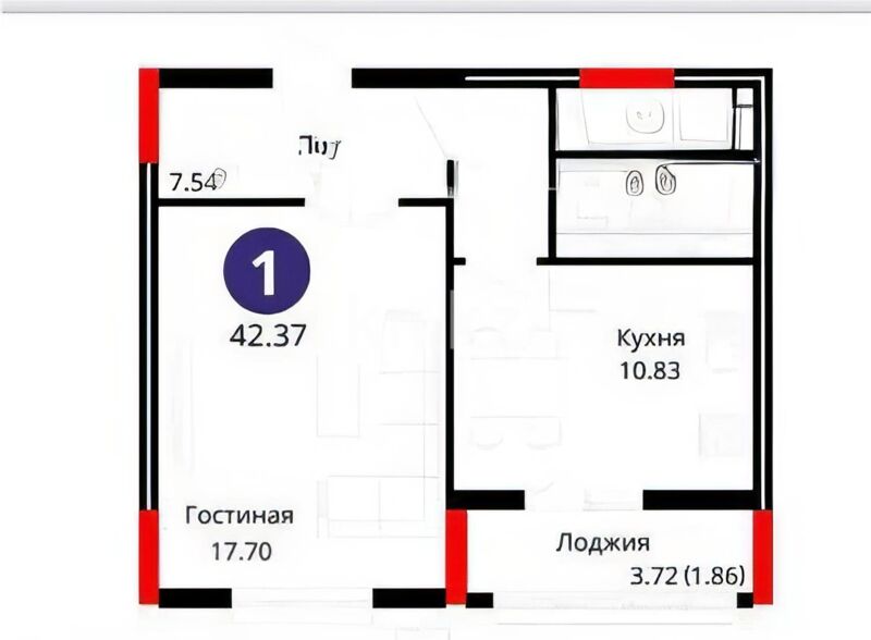 Продажа 1-комнатной квартиры, 42.2 м² - Продажа дач в Актобе фото 4 из 4