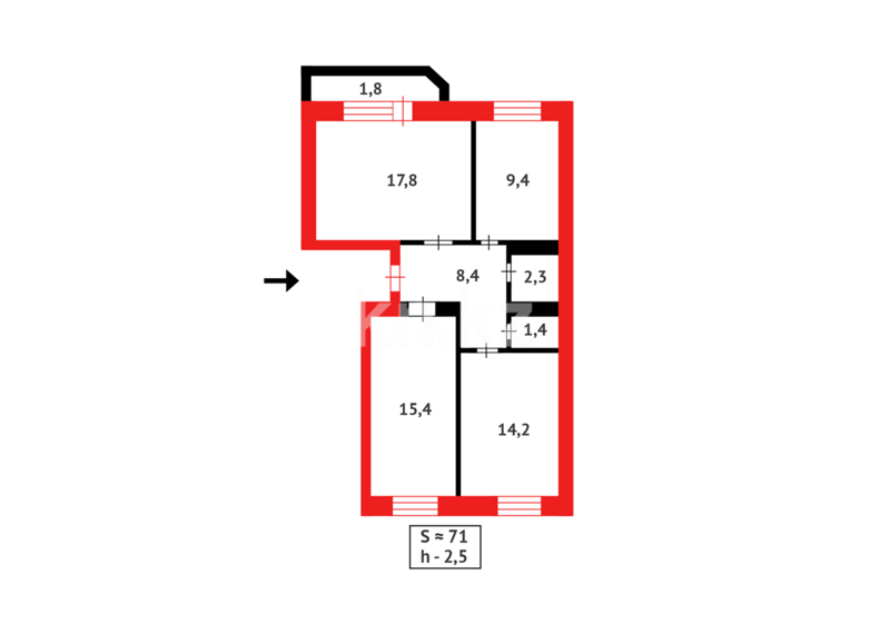 Продажа 3-комнатной квартиры, 70.7 м² - Продажа квартир в кирпичном доме в Астане - страница 224 фото 13 из 13
